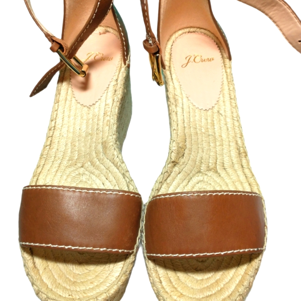 J Crew Espadrille Leather Wedge